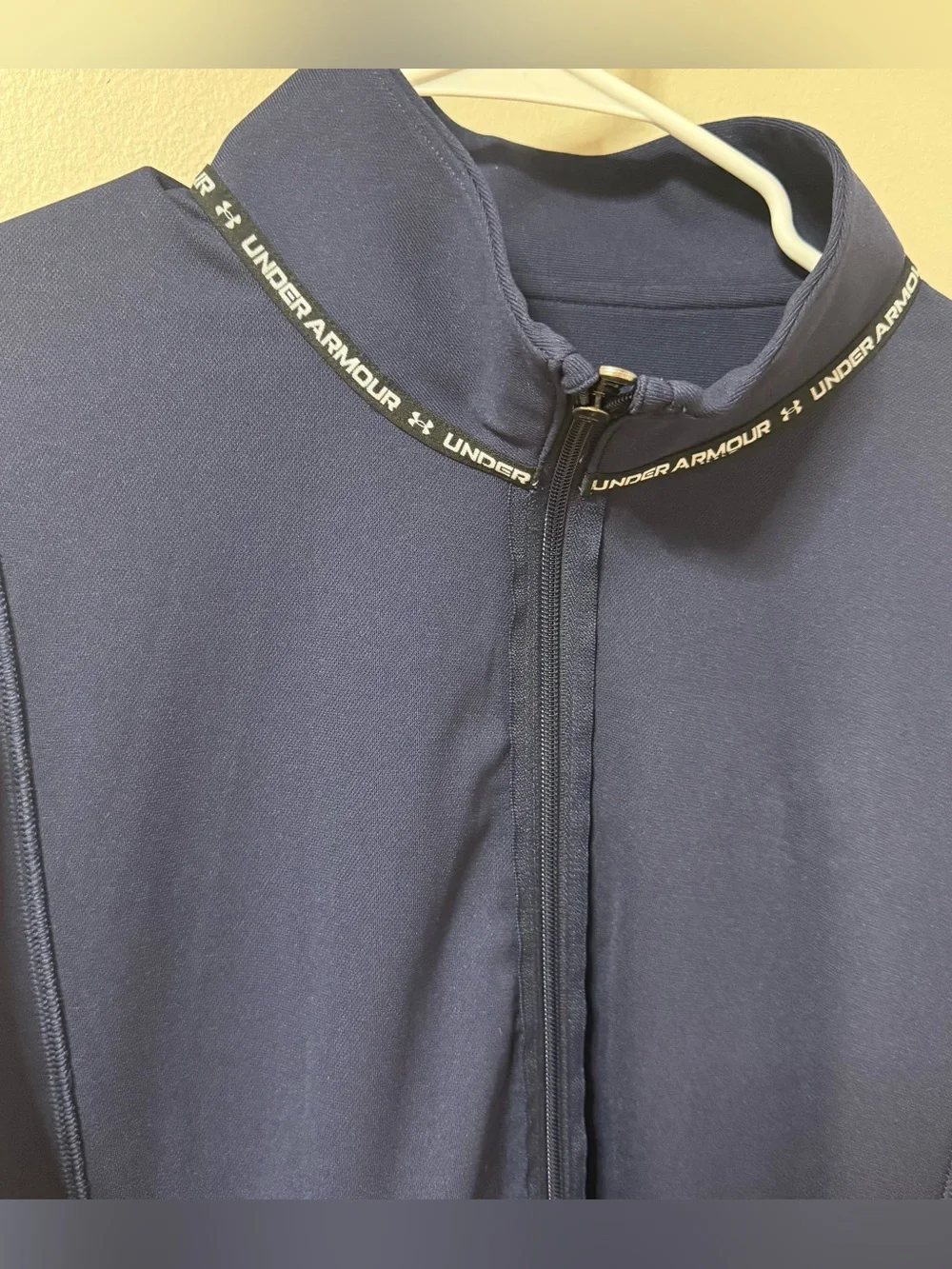 Under Armour Sweater Mens XLarge Blue Navy Fitted Full Zip Performance Tech Golf